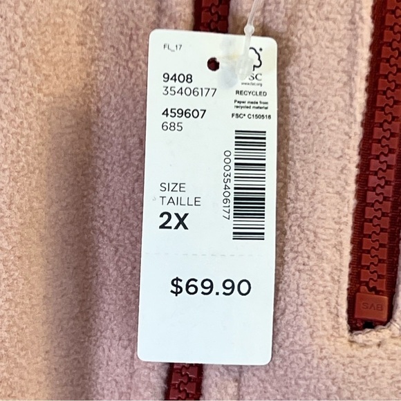 Hyba Women's Vest Size 2X Polar Colour Blocked Pink Tan Sleeveless - Picture 9 of 14